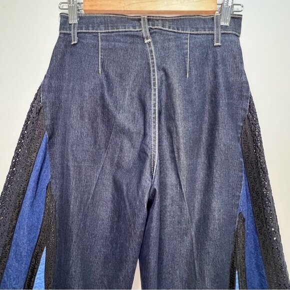 Vintage French Dressing Upcycled Bell Bottom Jeans Wide Leg Baggy 70s Style - Picture 9 of 16